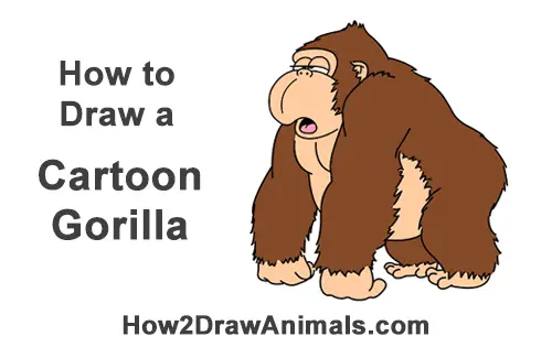 How to Draw a Funny Goofy Cartoon Gorilla