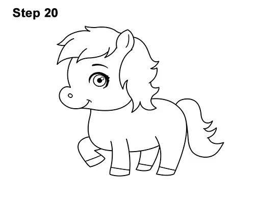 Draw Cute Cartoon Horse Pony Chibi Little Mini 20