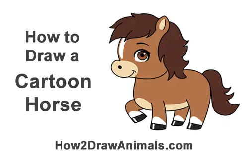 How to Draw a Cute Cartoon Horse Pony Chibi Little Mini