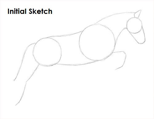 Draw a Horse Jumping Sketch