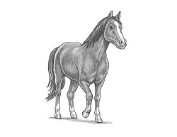 How to Draw a Horse Walking Forward Three-Quarter View