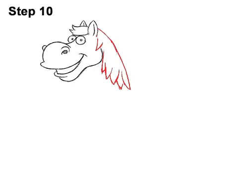 Draw Funny Goofy Cartoon Horse 10