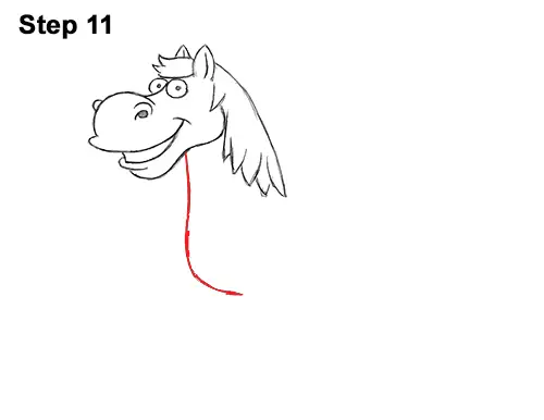 Draw Funny Goofy Cartoon Horse 11