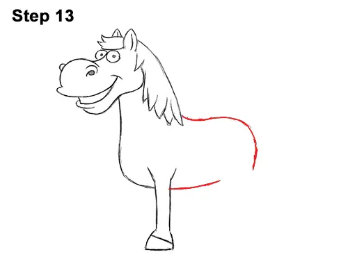 Draw Funny Goofy Cartoon Horse 13