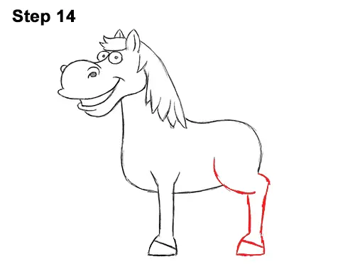 Draw Funny Goofy Cartoon Horse 14