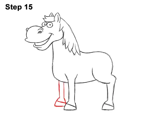 Draw Funny Goofy Cartoon Horse 15