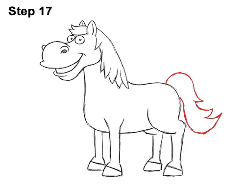 Draw Funny Goofy Cartoon Horse 17