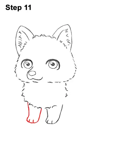 How to Draw a Cute Chibi Little Mini Cartoon Husky Puppy Dog 11