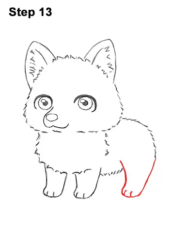 How to Draw a Cute Chibi Little Mini Cartoon Husky Puppy Dog 13