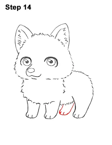 How to Draw a Cute Chibi Little Mini Cartoon Husky Puppy Dog 14