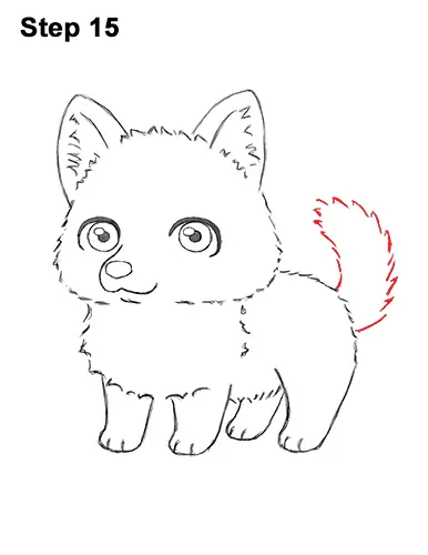 How to Draw a Cute Chibi Little Mini Cartoon Husky Puppy Dog 15