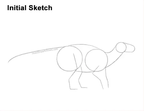How to Draw an Iguanodon Dinosaur Side Guides Lines