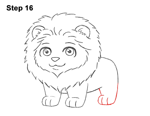 Draw Cute Cartoon Lion Chibi Little Mini 16