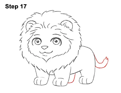 Draw Cute Cartoon Lion Chibi Little Mini 17