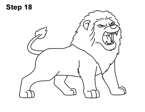 How to Draw a Lion Roaring Color VIDEO  StepbyStep Pictures