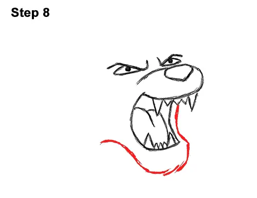 How to Draw Tough Cool Angry Cartoon Lion Roaring 8