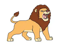 How to draw a Lion Roaring cartoon