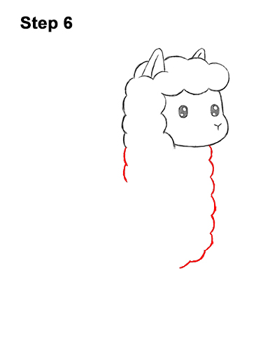 How to Draw Cute Cartoon White Llama 6