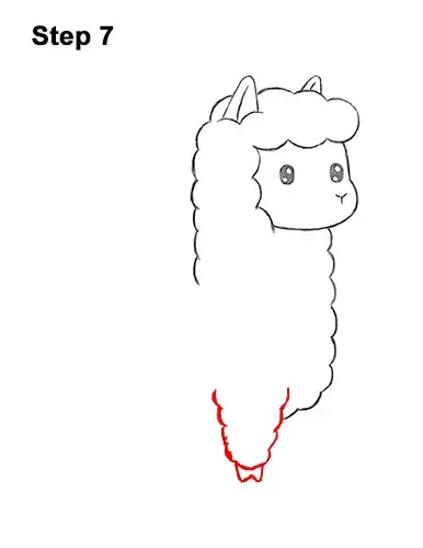 How to Draw Cute Cartoon White Llama 7