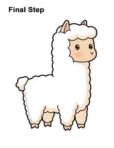 how to draw a chibi llama
