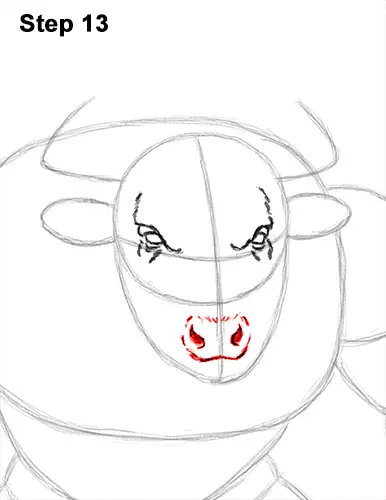 How to Draw Cool Angry Minotaur Bull Horns 13