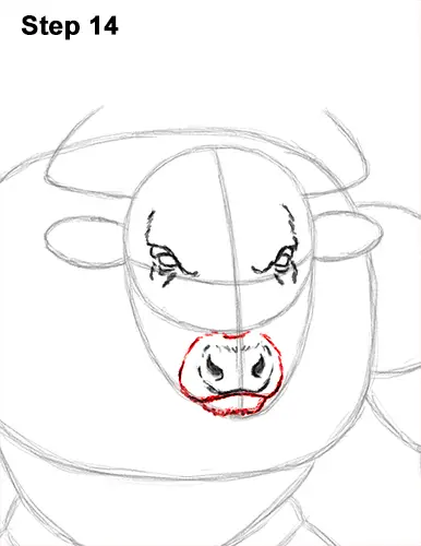 How to Draw Cool Angry Minotaur Bull Horns 14