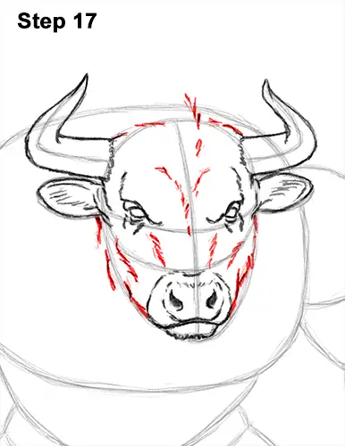 How to Draw Cool Angry Minotaur Bull Horns 17