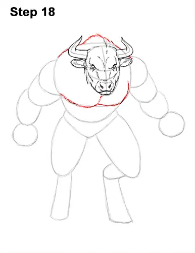 How to Draw Cool Angry Minotaur Bull Horns 18