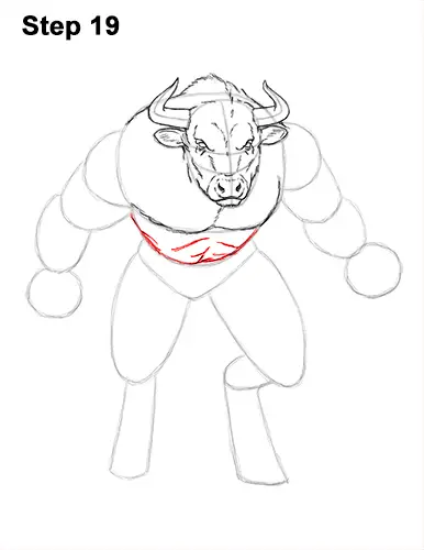 How to Draw Cool Angry Minotaur Bull Horns 19