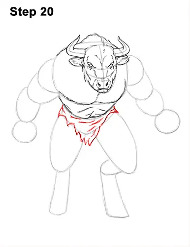 How to Draw Cool Angry Minotaur Bull Horns 20