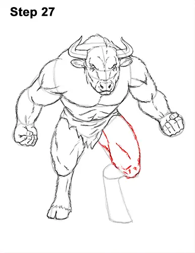 How to Draw Cool Angry Minotaur Bull Horns 27