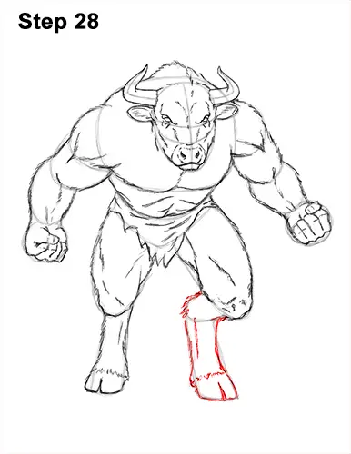 How to Draw Cool Angry Minotaur Bull Horns 28