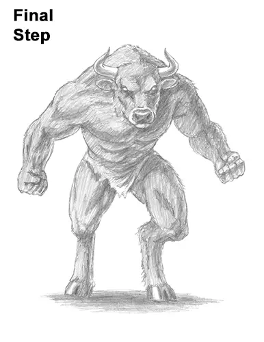 How to Draw Cool Angry Minotaur Bull Horns