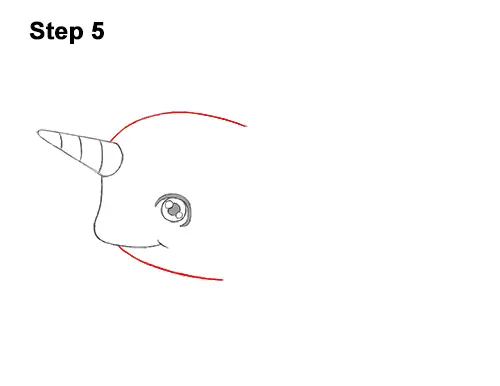 How to Draw a Cute Cartoon Narwhal Chibi Kawaii 5