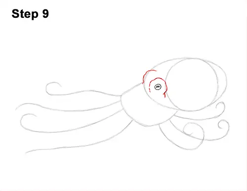 How to Draw an Octopus Swimming Tentacles 9