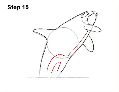 How to Draw a Killer Whale Orca Breaching Jumping 15