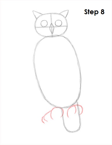 Draw Great Horned Owl 8