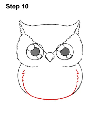 How to Draw Cute Cartoon Owl Chibi 10