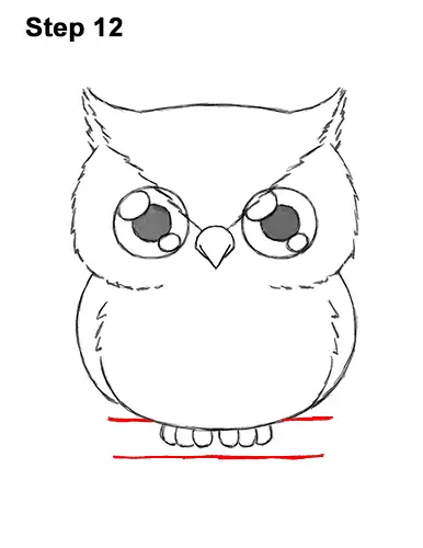 How to Draw Cute Cartoon Owl Chibi 12