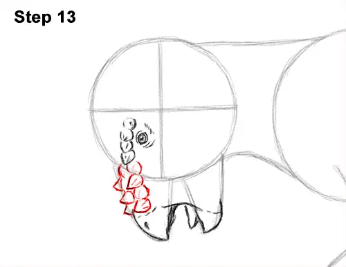 How to Draw Running Charging Pachycephalosaurus Dinosaur 13
