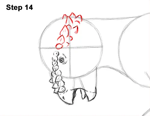 How to Draw Running Charging Pachycephalosaurus Dinosaur 14