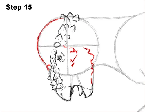 How to Draw Running Charging Pachycephalosaurus Dinosaur 15