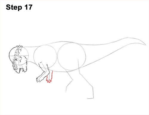 How to Draw Running Charging Pachycephalosaurus Dinosaur 17