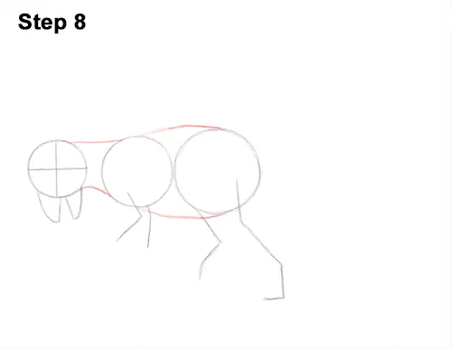 How to Draw Running Charging Pachycephalosaurus Dinosaur 8