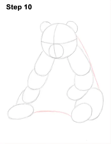 How to Draw Cute Giant Panda Bear Sitting 10