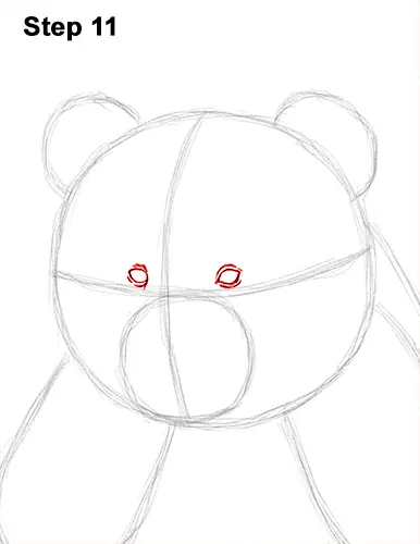 How to Draw Cute Giant Panda Bear Sitting 11