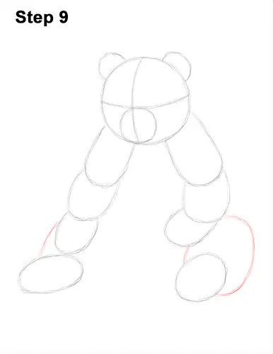 How to Draw Cute Giant Panda Bear Sitting 9