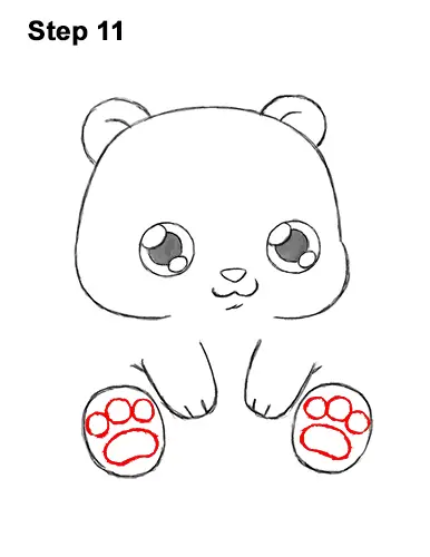 How to Draw Cute Cartoon Panda Bear Chibi 11