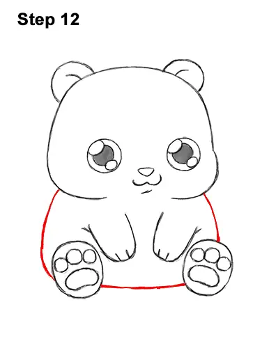 How to Draw Cute Cartoon Panda Bear Chibi 12