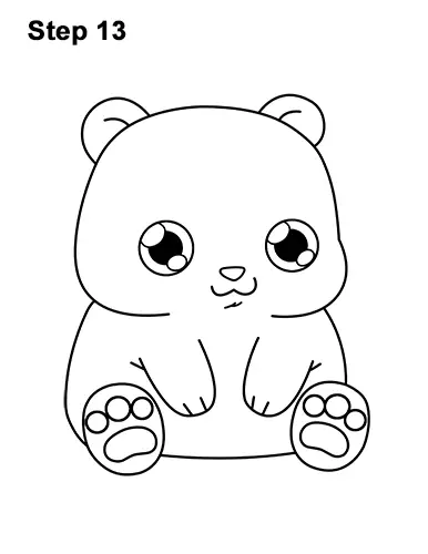 How to Draw Cute Cartoon Panda Bear Chibi 13